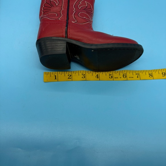 Masterson Boot Co. Kids Old West Red Leather Western Boots Size 9 - Picture 7 of 9